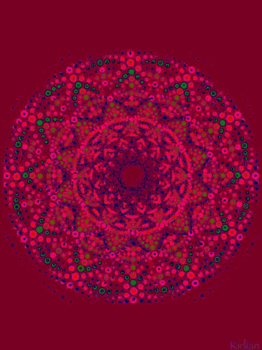 Digitale Kunst mit dem Titel "Mandala Passion" von Kirlian, Original-Kunstwerk, 2D digitale Arbeit