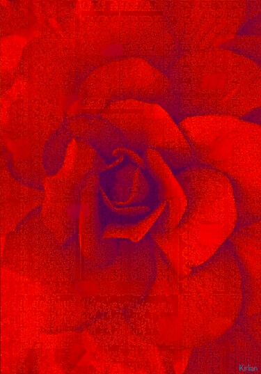Artes digitais intitulada "Rose Mystique Table…" por Kirlian, Obras de arte originais, Trabalho Digital 2D