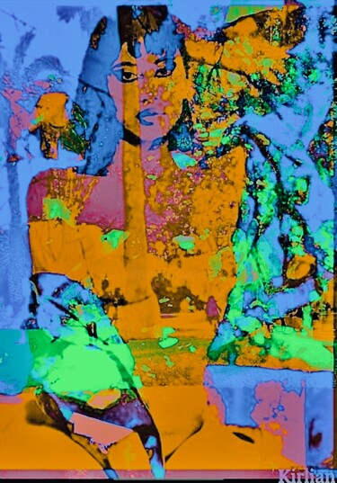 Digitale Kunst mit dem Titel "Woman 2024 Portrait…" von Kirlian, Original-Kunstwerk, Digitale Collage