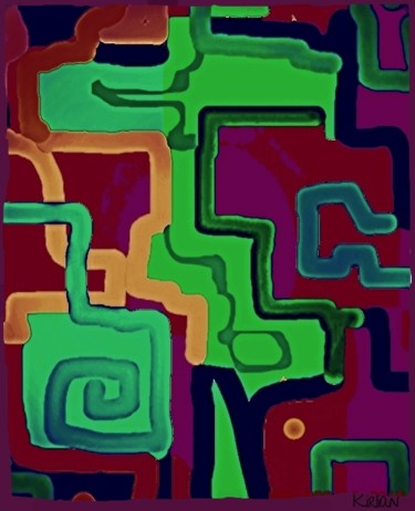 Digitale Kunst mit dem Titel "Charizm 'A" von Kirlian, Original-Kunstwerk, Digitale Malerei