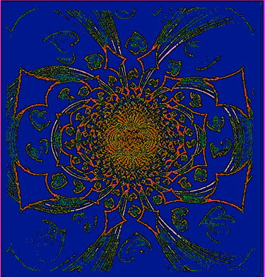 Arte digitale intitolato "Mandalize Blue" da Kirlian, Opera d'arte originale, Pittura digitale