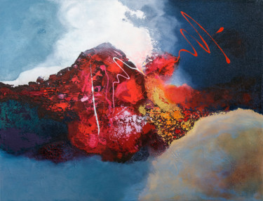 Peinture intitulée "Ruby 1" par Vasco Kirov, Œuvre d'art originale, Acrylique