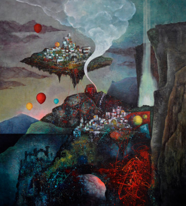 Pintura intitulada "Through Time and Sp…" por Vasco Kirov, Obras de arte originais, Acrílico