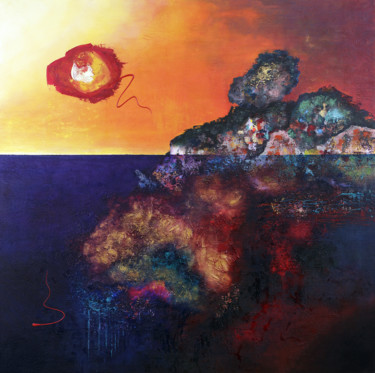 Painting titled "Treasure Island" by Vasco Kirov, Original Artwork, Acrylic