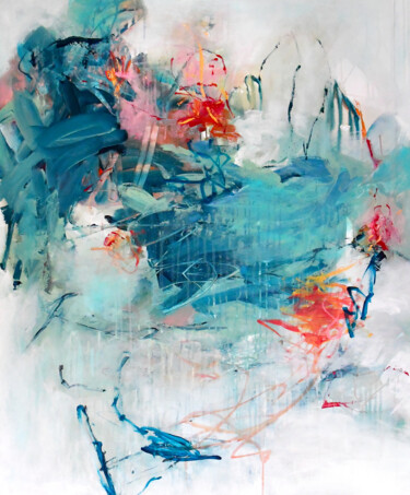 Картина под названием "The ocean between us" - Kirsten Handelmann, Подлинное произведение искусства, Акрил Установлен на Дер…