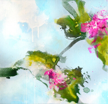제목이 "Skywards"인 미술작품 Kirsten Handelmann로, 원작, 아크릴 나무 들것 프레임에 장착됨
