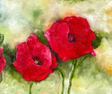 Painting titled "Mohnblumen - Poppies" by Kirsten Schankweiler, Original Artwork, Acrylic