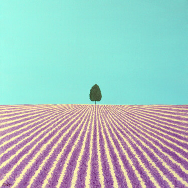Pintura titulada "Lavender Field" por Kirstin Mccoy, Obra de arte original, Oleo Montado en Bastidor de camilla de madera