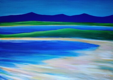 Картина под названием "Beach, Wild Atlanti…" - Kirstin Mccoy, Подлинное произведение искусства, Масло Установлен на Деревянн…