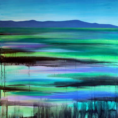 Картина под названием "Abstract Landscape" - Kirstin Mccoy, Подлинное произведение искусства, Масло Установлен на Деревянная…