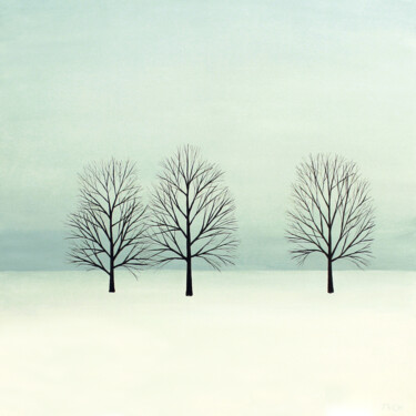 Painting titled "Winter Silence" by Kirstin Mccoy, Original Artwork, Oil Mounted on Wood Stretcher frame