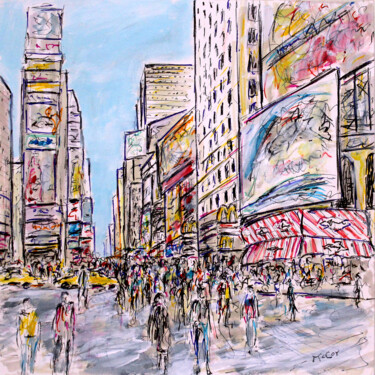 Dibujo titulada "Times Square, New Y…" por Kirstin Mccoy, Obra de arte original, Acrílico