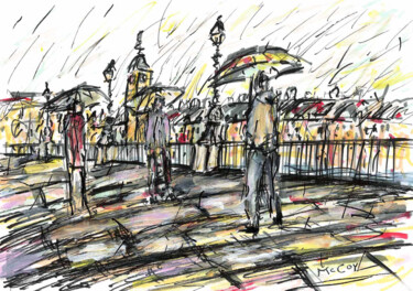 Disegno intitolato "Rainy Day, South Ba…" da Kirstin Mccoy, Opera d'arte originale, Acrilico