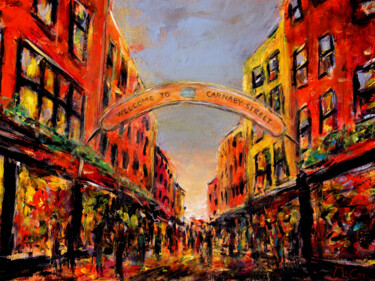 Painting titled "Carnaby Street Lond…" by Kirstin Mccoy, Original Artwork, Oil