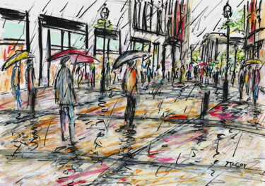 Disegno intitolato "Rainy Day, Grafton…" da Kirstin Mccoy, Opera d'arte originale, Acrilico