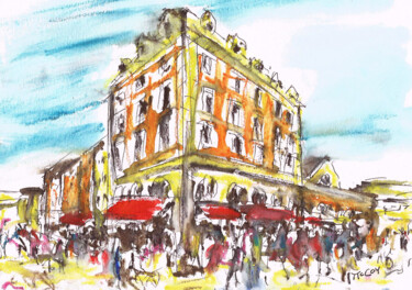 Drawing titled "Covent Garden Piazz…" by Kirstin Mccoy, Original Artwork, Acrylic