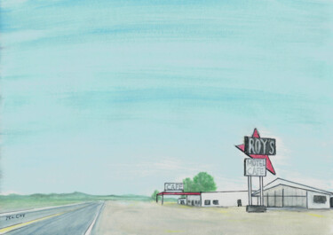 Drawing titled "Roy's Motel and Caf…" by Kirstin Mccoy, Original Artwork, Acrylic