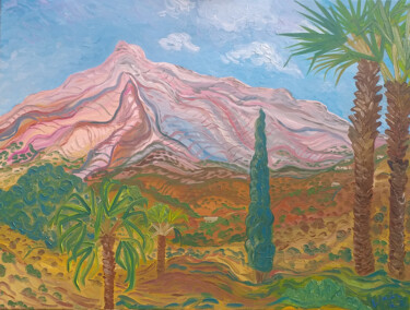 Painting titled "La Concha view with…" by Kirsty Wain, Original Artwork, Oil