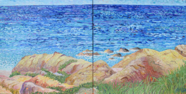 Pittura intitolato "Vista rocasa en Pla…" da Kirsty Wain, Opera d'arte originale, Olio