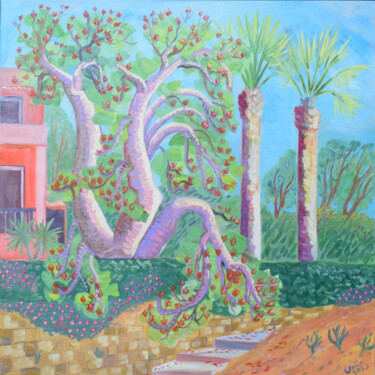 Картина под названием "Coral Tree in Bloom" - Kirsty Wain, Подлинное произведение искусства, Масло