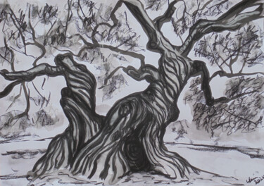 Картина под названием "Millennium Olive Tr…" - Kirsty Wain, Подлинное произведение искусства, Чернила