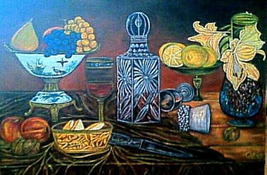 Pintura titulada "Bodegón" por Quisco, Obra de arte original, Oleo