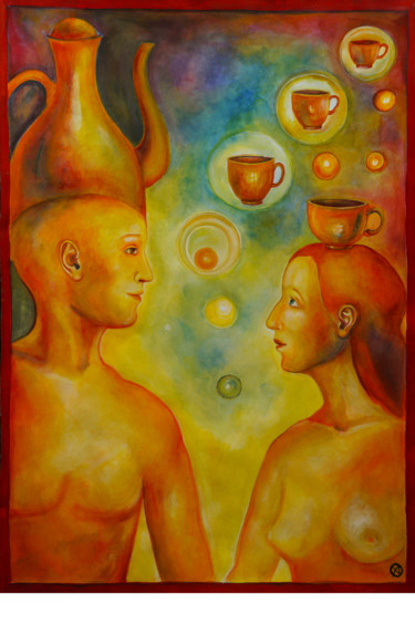 Картина под названием ""Чайная церемония"" - Olesya Dudnik, Подлинное произведение искусства, Акварель