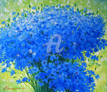 Painting titled "Summer Bouquet" by Helen Kishkurno, Original Artwork, Oil