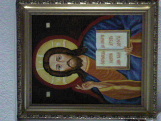 Картина под названием "икона Исуса Христа" - Буш, Подлинное произведение искусства