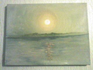 Картина под названием "Восход солнца" - Буш, Подлинное произведение искусства