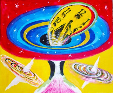 Картина под названием "Space, Time & Matte…" - Kishore Bishoi, Подлинное произведение искусства, Акрил