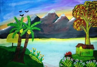 Peinture intitulée "The Dream land" par Kishore Bishoi, Œuvre d'art originale, Acrylique