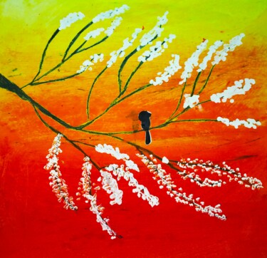 Картина под названием "The Autumn" - Kishore Bishoi, Подлинное произведение искусства, Акрил
