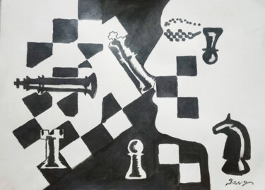 Pintura intitulada "Chess of Life" por Kishore Bishoi, Obras de arte originais, Acrílico