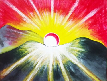 Malerei mit dem Titel "Sun Kiss" von Kishore Bishoi, Original-Kunstwerk, Acryl
