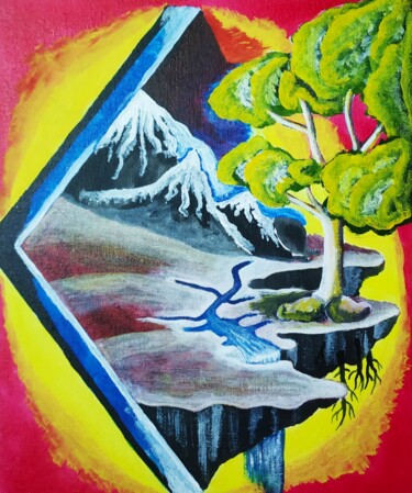 Schilderij getiteld "My Dreamscape2" door Kishore Bishoi, Origineel Kunstwerk, Acryl