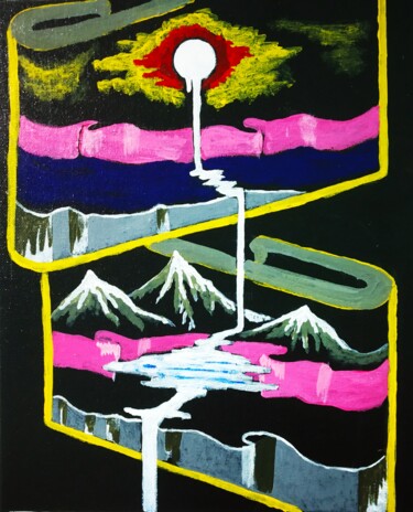 Schilderij getiteld "My Dreamscape3" door Kishore Bishoi, Origineel Kunstwerk, Acryl