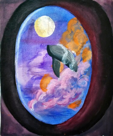 Painting titled "Window view" by Kishore Bishoi, Original Artwork, Acrylic