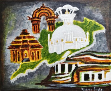 Malerei mit dem Titel "My Beautiful Odisha" von Kishore Bishoi, Original-Kunstwerk, Acryl
