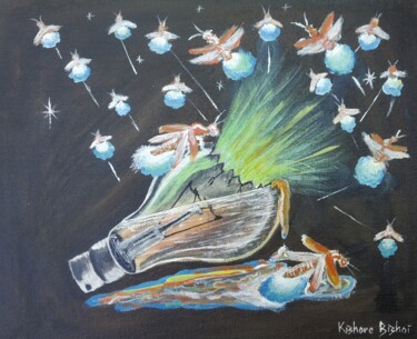 Malerei mit dem Titel "Khadyota - The Fire…" von Kishore Bishoi, Original-Kunstwerk, Acryl