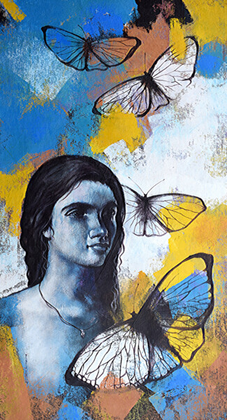 Painting titled "Freedom of Beauty_10" by Kishore Pratim Biswas, Original Artwork, Acrylic