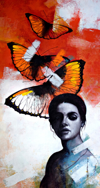 Pittura intitolato "Freedom of Beauty_14" da Kishore Pratim Biswas, Opera d'arte originale, Acrilico