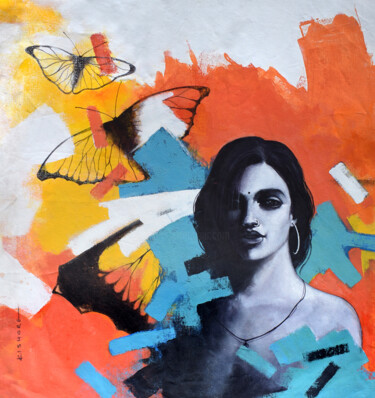 Pintura intitulada "Freedom of Beauty_18" por Kishore Pratim Biswas, Obras de arte originais, Acrílico