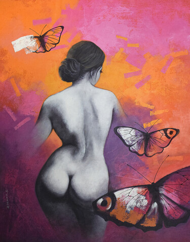 Malarstwo zatytułowany „Freedom of Beauty_32” autorstwa Kishore Pratim Biswas, Oryginalna praca, Akryl