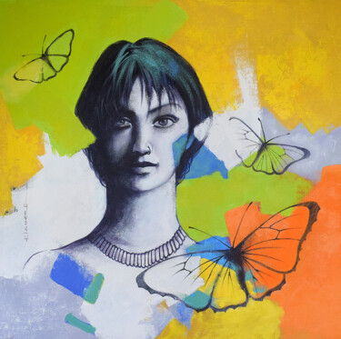 Peinture intitulée "Freedom of Beauty_33" par Kishore Pratim Biswas, Œuvre d'art originale, Acrylique