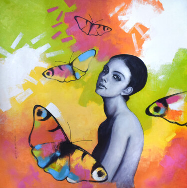 Malerei mit dem Titel "Freedom of Beauty_37" von Kishore Pratim Biswas, Original-Kunstwerk, Acryl