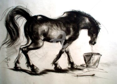 Painting titled "Horse01" by Kishore Singh, Original Artwork