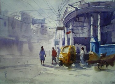 Painting titled "cityscape05" by Kishore Singh, Original Artwork