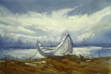 Painting titled "boat04" by Kishore Singh, Original Artwork