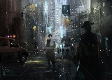 Digital Arts titled "City01.jpg" by Kishore Singh, Original Artwork, Digital Painting